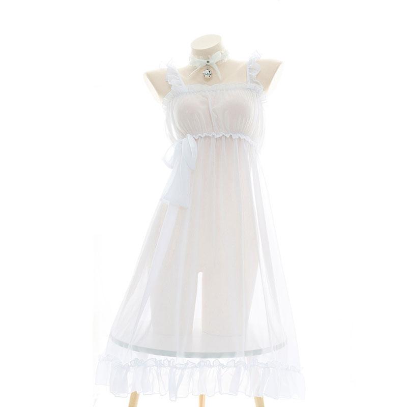 Girls Sexy TranslucentSuspender Dress 2 Colors Cosplay Costume