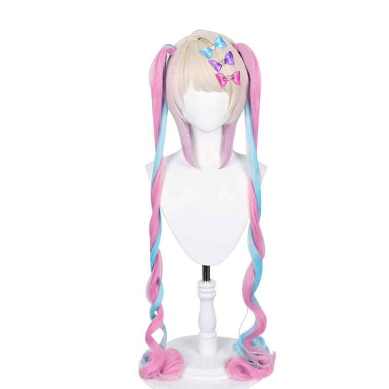 NEEDY GIRL OVERDOSE KAngel Long Pink Mixed Blue Cosplay Wigs