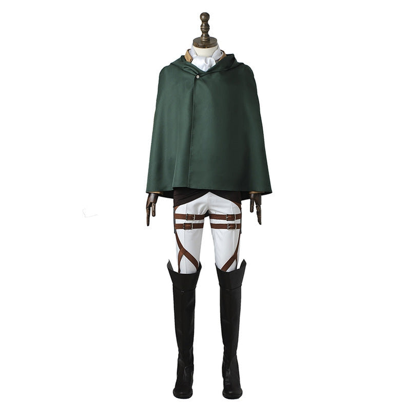 Attack on Titan Levi Ackerman Survey Corps Uniform Set Cosplay Costumes