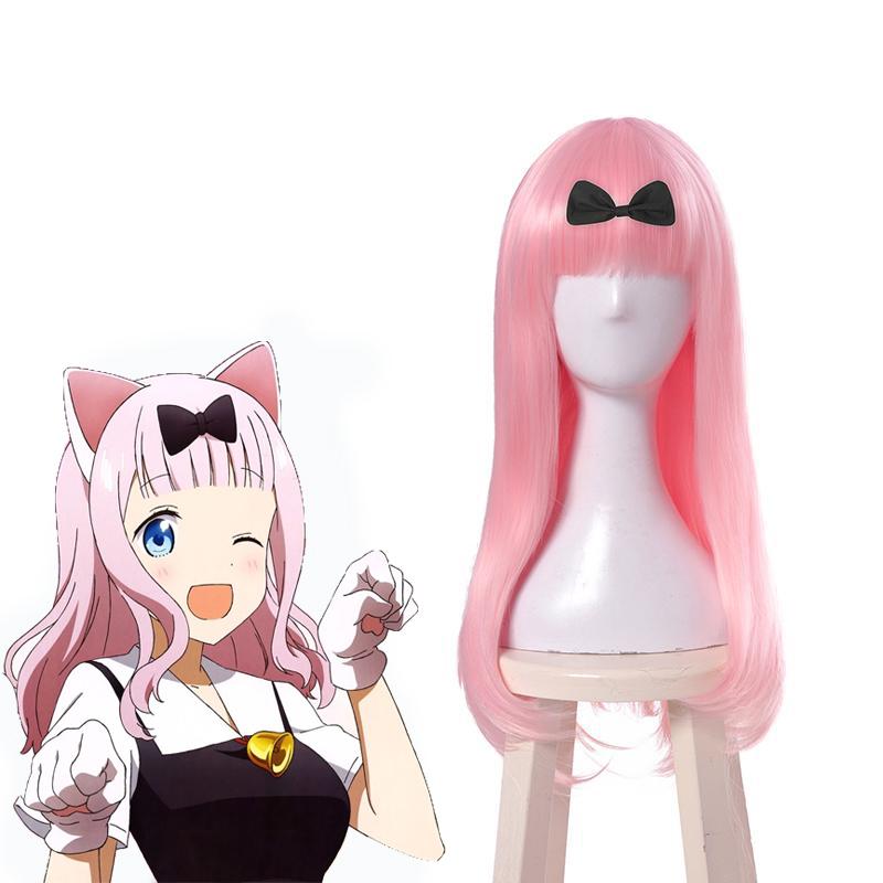 Kaguya-sama: Love is War Chika Fujiwara Pink Long Cospaly Wigs
