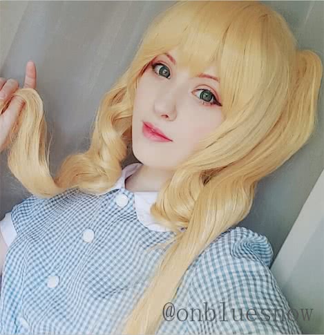 KILL LA KILL Nui Wallpaper Long Culry Blonde Synthetic Cosplay Wigs