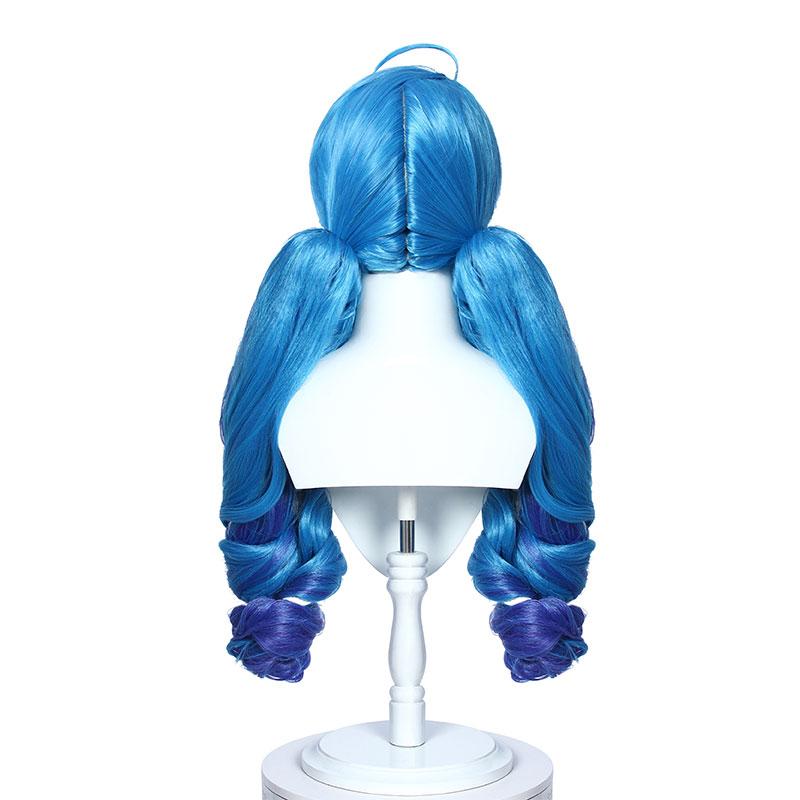 LOL Gwen Blue Gradient Ponytail Wavy Long Cosplay Wigs Halloween wig
