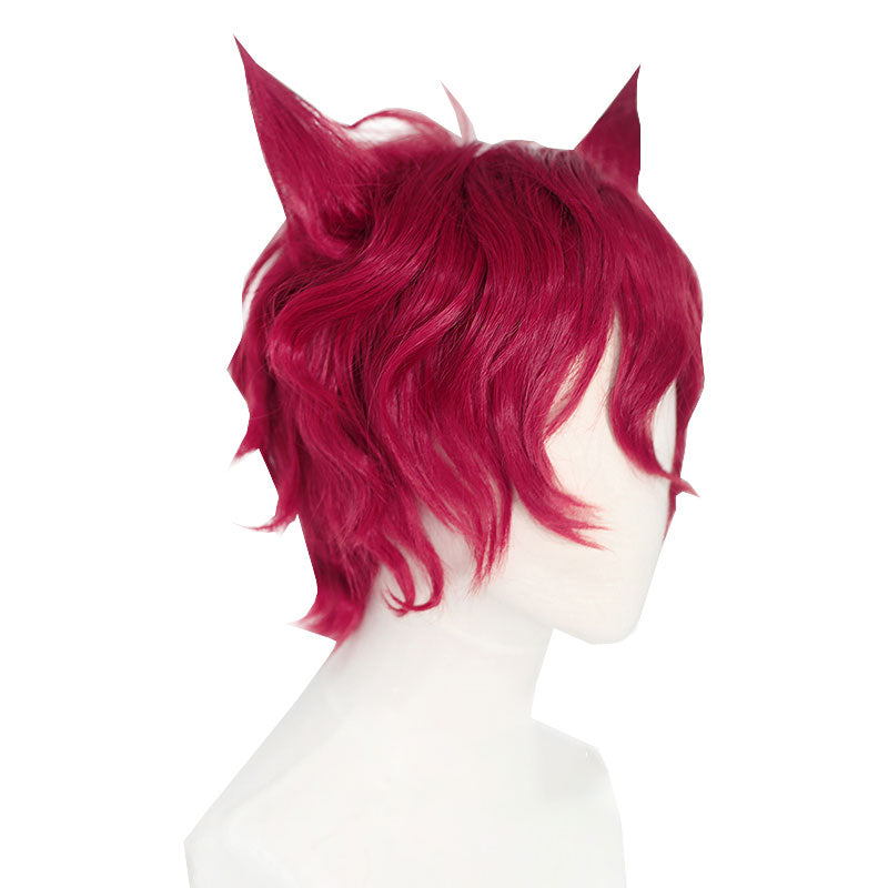 League Of Legends LOL Heartsteel Sett Wine Red Curly Cosplay Wig Halloween wig