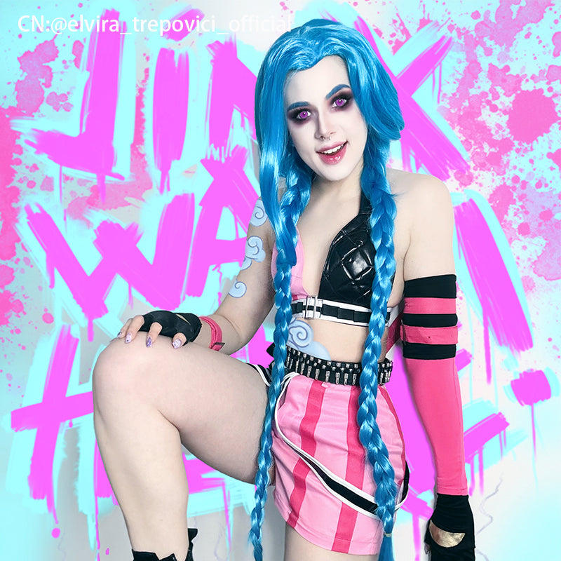 LOL Loose Cannon Jinx Sexy Uniform Made Cosplay Costumes Halloween Costume
