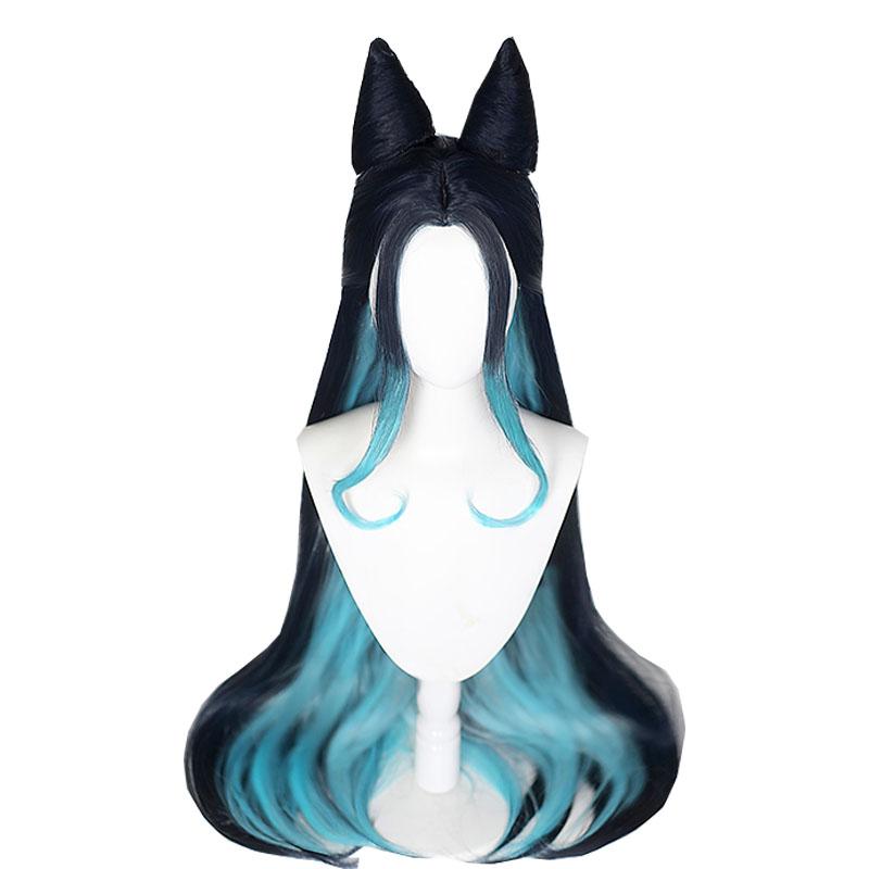 LOL Star Guardian Syndra Black Mixed Blue Cosplay Wigs Halloween wig