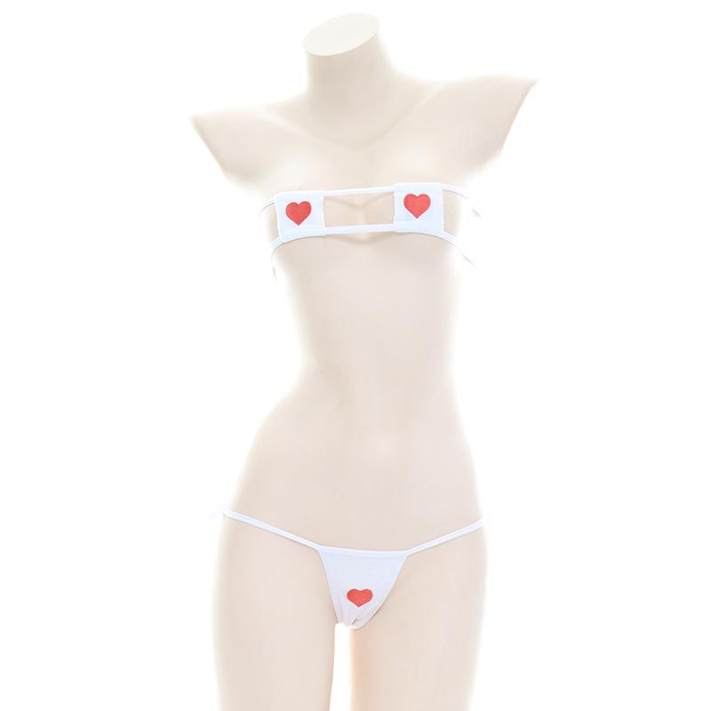 Love Embroidery Bikini Sexy 2 Colors Cosplay Costume