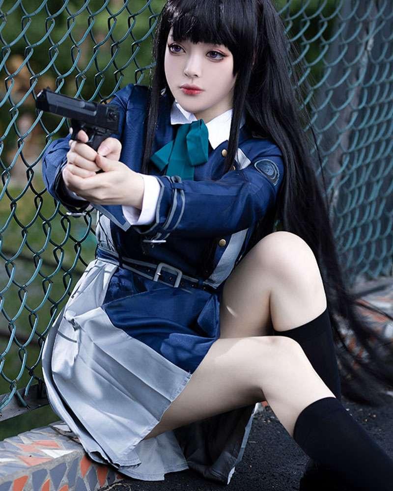Lycoris Recoil Takina Inoue Black Straight Cosplay Wigs