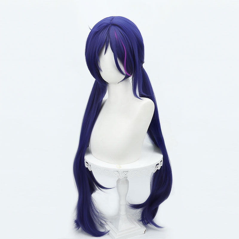 MiSide Mita Dark Blue Long Cosplay Wig