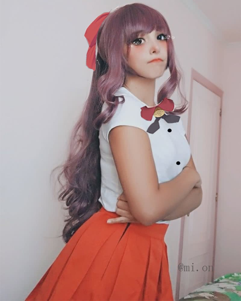NEW GAME! Hifumi Takimoto Purple Long Cosplay Wigs