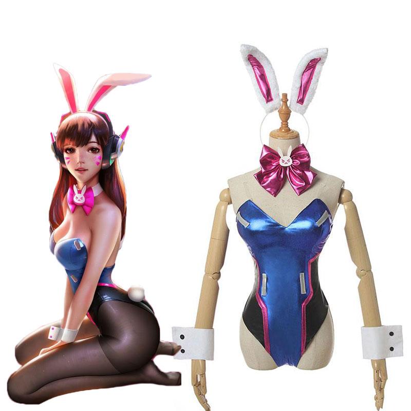 OW Game D.Va DVA Hana Song Bunny girl Cosplay Costume