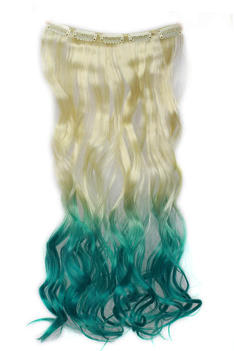 Clip Extension Hair Piece Five Clips LONG wave hair wig 6 colors
