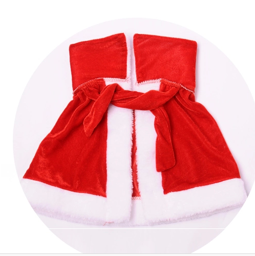 Red Children Christmas Costumes with White Plush Side