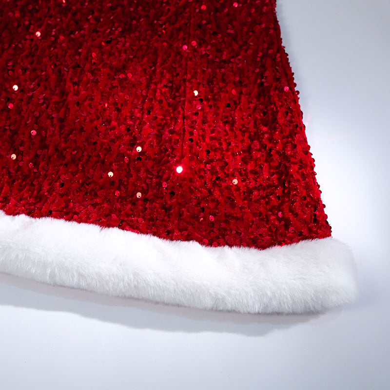 Ready To Ship Red Sequin Sexy Christmas Dress Holiday Cosplay Look