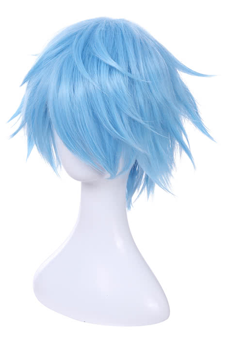 30CM Short Cosplay Wig King of Glory Zhuge Liang Light Blue Anime Party Hair