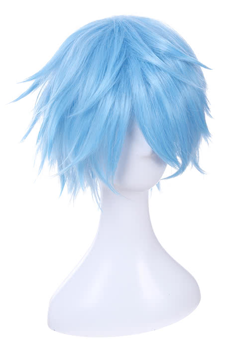 30CM Short Cosplay Wig King of Glory Zhuge Liang Light Blue Anime Party Hair