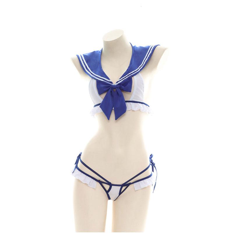 Sailor Style Bowknot Underwear Suit Sexy Cosplay Costume