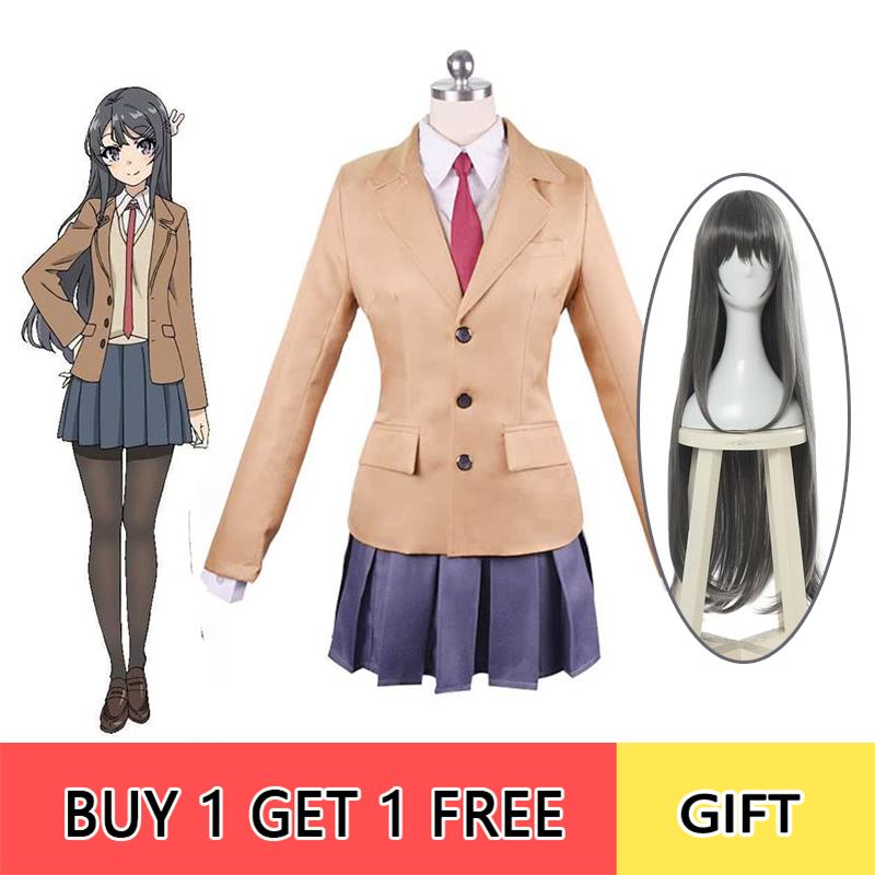Seishun Buta Yarou wa Bunny Girl Senpai no Yume wo Minai Sakurajima Mai School Uniform Cosplay Costume