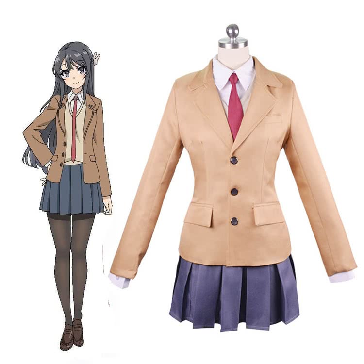 Seishun Buta Yarou wa Bunny Girl Senpai no Yume wo Minai Sakurajima Mai School Uniform Cosplay Costume