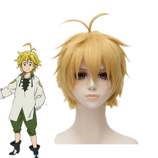 35cmThe Seven Deadly Sins Meliodas Blond Short Synthetic Cosplay Wigs
