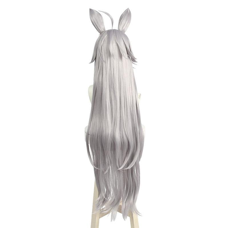 Uma Musume: Pretty Derby Oguri Cap Silver Gray Long Cosplay Wigs With Ears