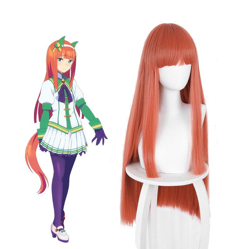 Uma Musume: Pretty Derby Silence Suzuka Orange Red Long Cosplay Wigs