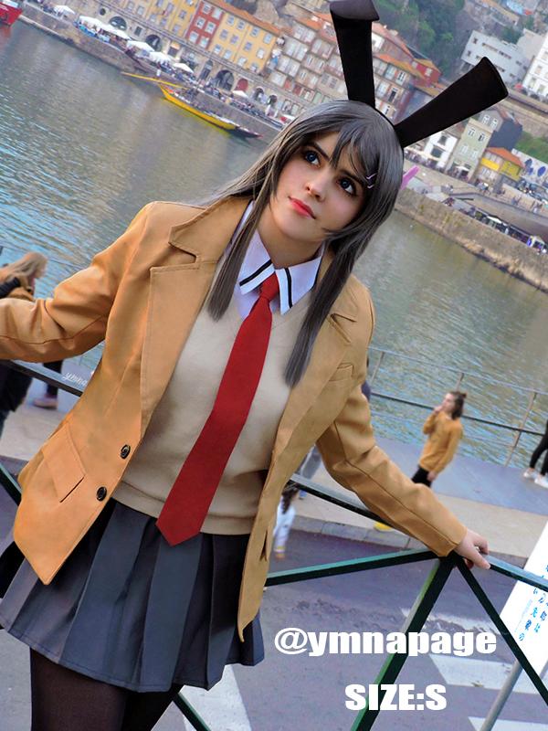 Seishun Buta Yarou wa Bunny Girl Senpai no Yume wo Minai Sakurajima Mai School Uniform Cosplay Costume