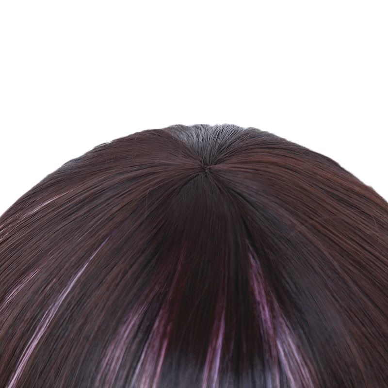 Youtuber Kizuna AI Short Straight Brown Mixed Pink Cosplay Wigs