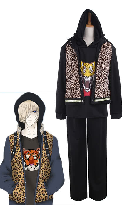 Yuri on Ice Yuri Plisetsky Daily Wear Leopard Print Sports Suits Cosplay Costumes