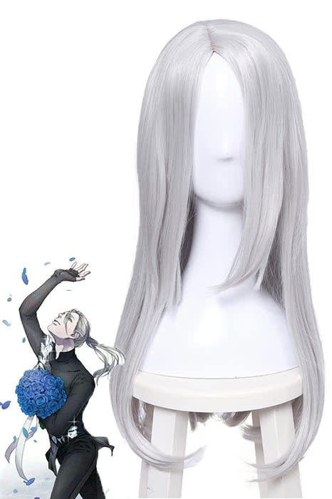 Yuri on Ice Victor Nikiforov Long Silver Anime Cosplay Wigs