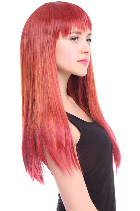 60cm Long Orange Anime Straight Cosplay Party Wig
