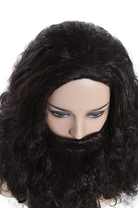 Rubeus Hagrid Long Curly Brown Movie Cosplay Man Wigs