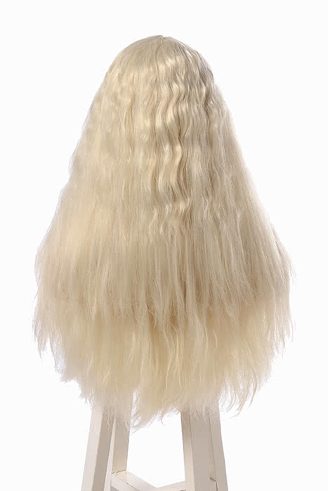 Albus Dumbledore Long Curly Silver White Movie Cosplay Man Wigs