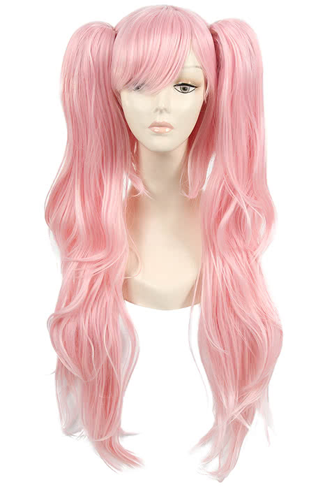 Dangan-Ronpa Junko Enoshima Cosplay Wigs Lovely Long Pink Hair Wigs