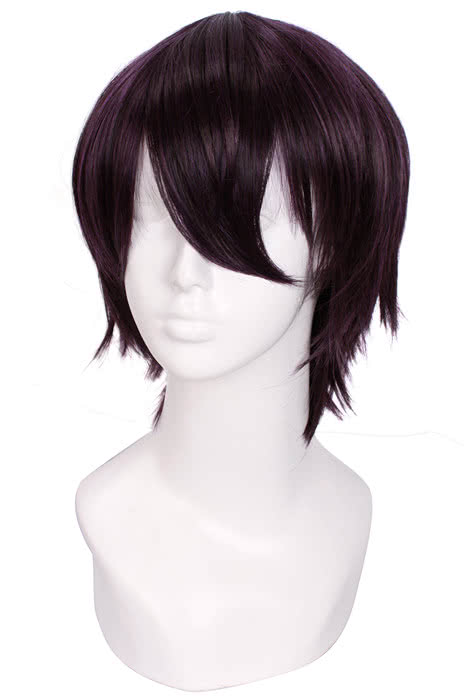 Fashion 25cm Short Black Mixed Wine Purple Noragami Yato Cartoon Roleplay Cosplay Wig