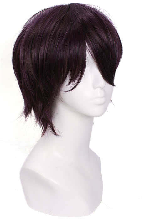 Fashion 25cm Short Black Mixed Wine Purple Noragami Yato Cartoon Roleplay Cosplay Wig