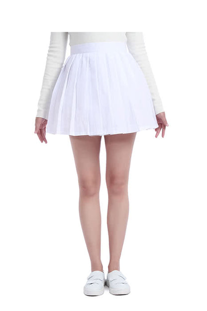 Women Mini School Uniform Pleated Skirt Dress