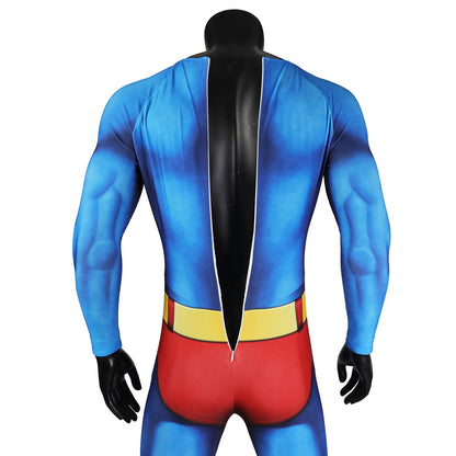 Superman 1978 Moive Christopher Reeve Male Jumpsuit Cosplay Costumes