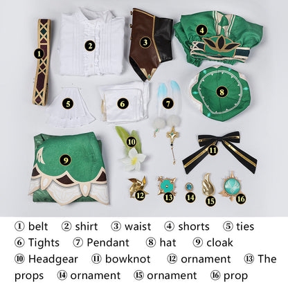 Genshin Impact Venti Gradient Full Set Top Level Cosplay Costumes