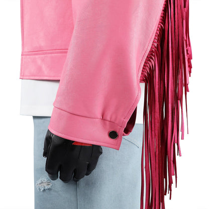 Minecraft Trash Man Garrett Pink Leather Jacket Cosplay Costumes