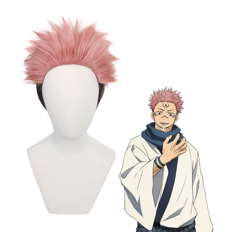 Jujutsu Kaisen Ryomen Sukuna Short Pink Gradient Black Cosplay Wigs