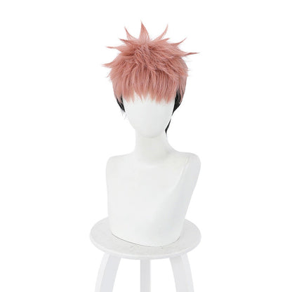 Jujutsu Kaisen Yuji Itadori Short Pink Gradient Black Cosplay Wigs