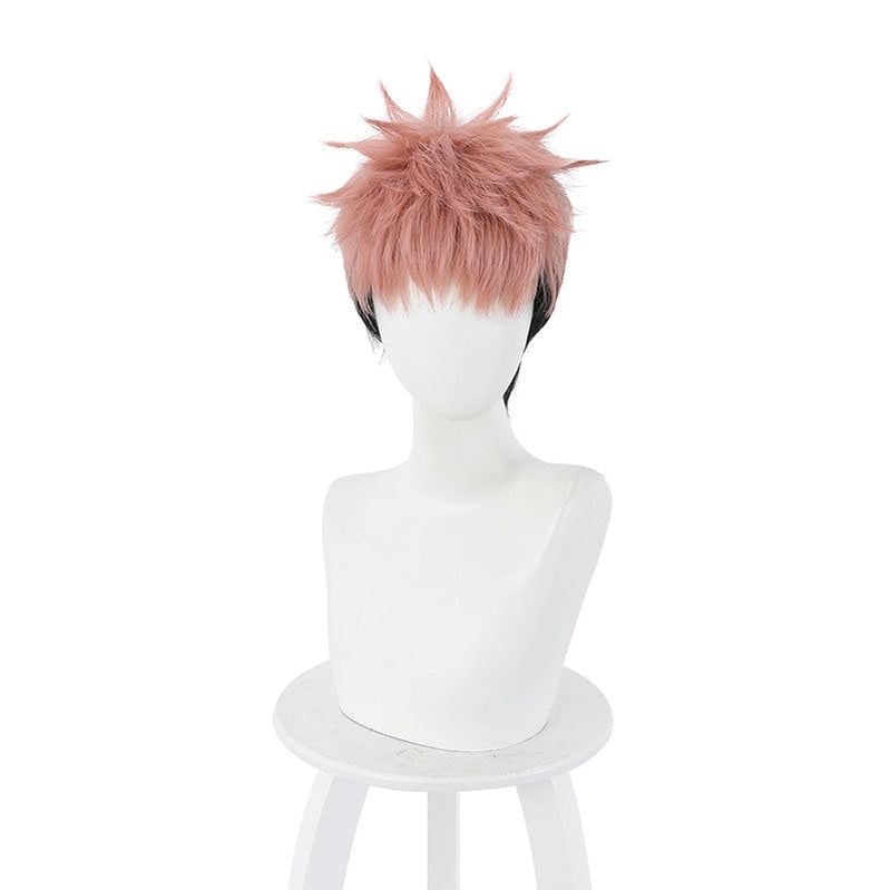 Jujutsu Kaisen Yuji Itadori Short Pink Gradient Black Cosplay Wigs