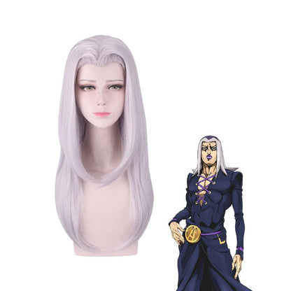 JoJo's Bizarre Adventure Golden Wind Leone Abbacchio Long Gray Cosplay Wigs