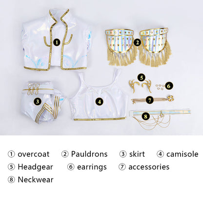 KPop Demon Hunters Mira White Stage Outfit Cosplay Costumes