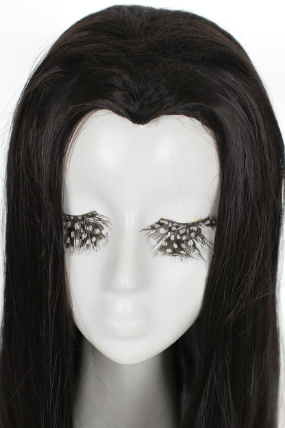 100cmTip Black Straight Widow's Peak Hairpiece Cosplay Wigs