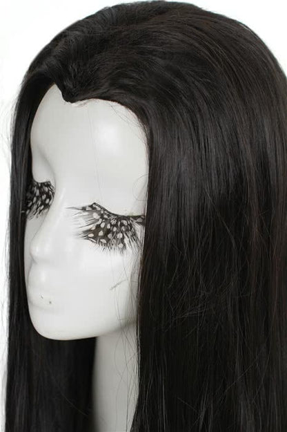 100cmTip Black Straight Widow's Peak Hairpiece Cosplay Wigs