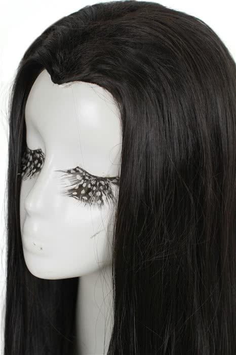 100cmTip Black Straight Widow's Peak Hairpiece Cosplay Wigs