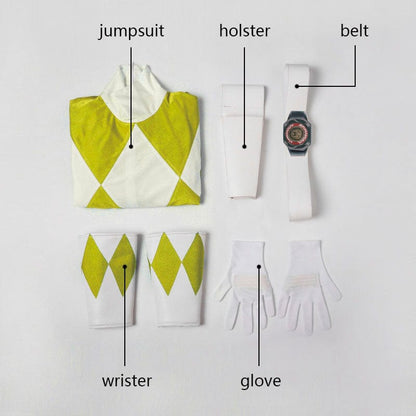 Mighty Morphin Power Rangers Trini Kwan Yellow Ranger Male Cosplay Costumes