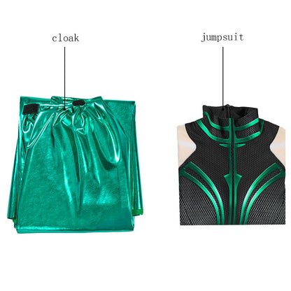 Thor 3 Ragnarok Trailer Hela Jumpsuit with Cloak Cosplay Costumes