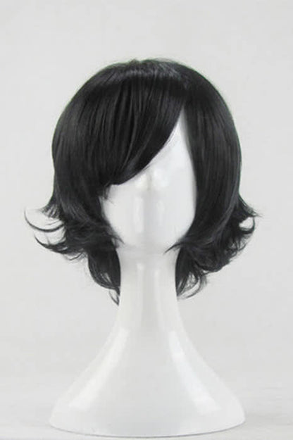 35cm Black Curly Hitman Reborn Ranbo Cosplay Wig